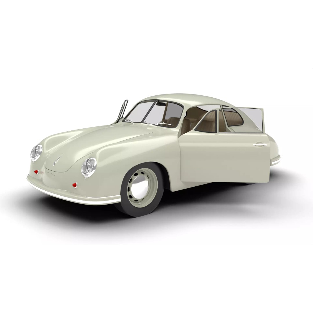 Porsche 356 1300 1952 3D Model – High Poly Rigged Classic Car, FBX, OBJ - View 2