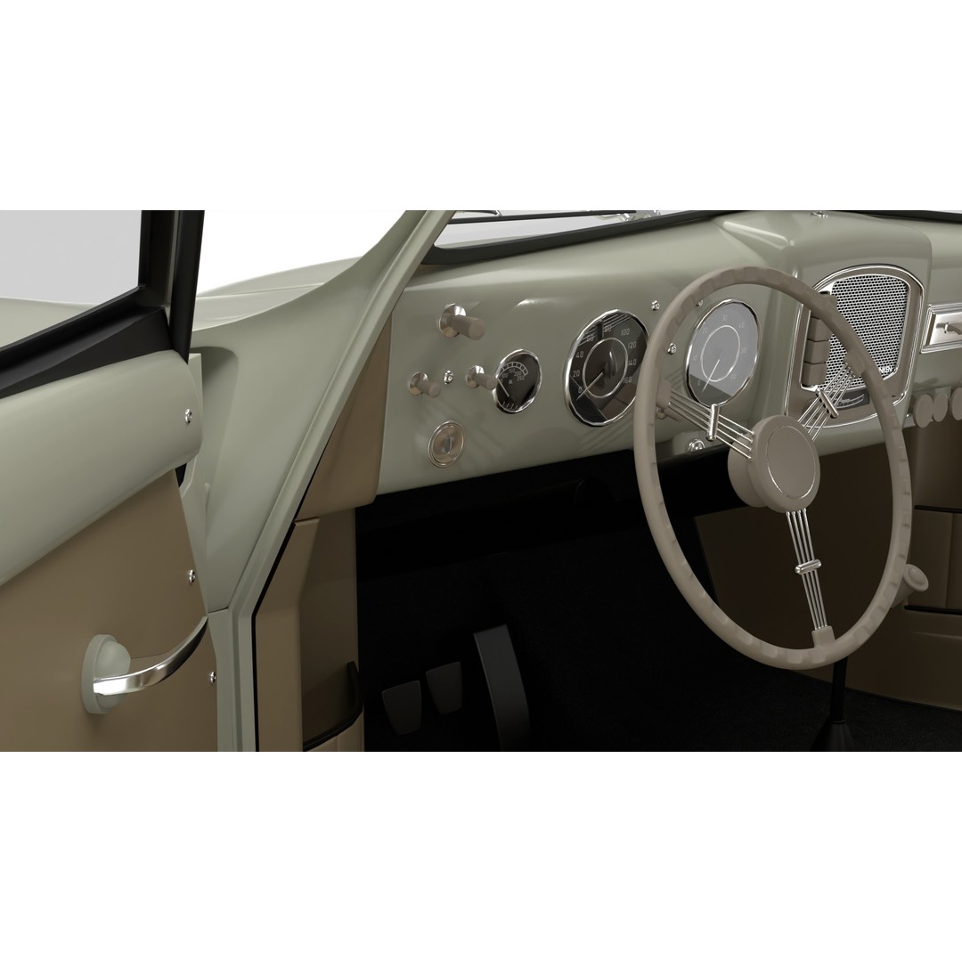 Porsche 356 1300 1952 3D Model – High Poly Rigged Classic Car, FBX, OBJ - View 20