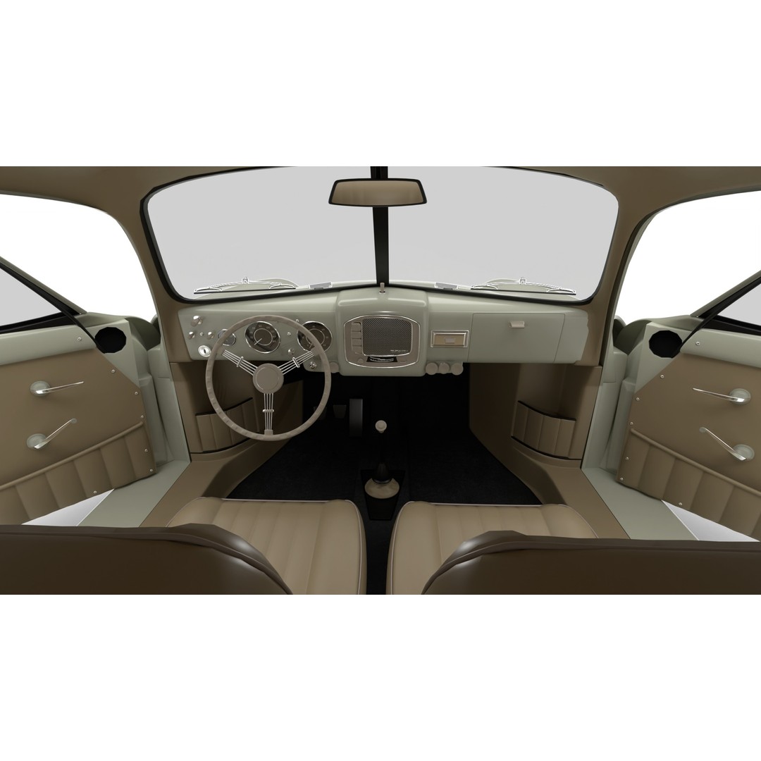 Porsche 356 1300 1952 3D Model – High Poly Rigged Classic Car, FBX, OBJ - View 21