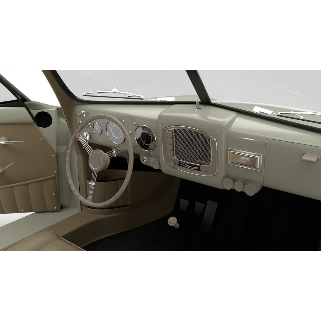 Porsche 356 1300 1952 3D Model – High Poly Rigged Classic Car, FBX, OBJ - View 23