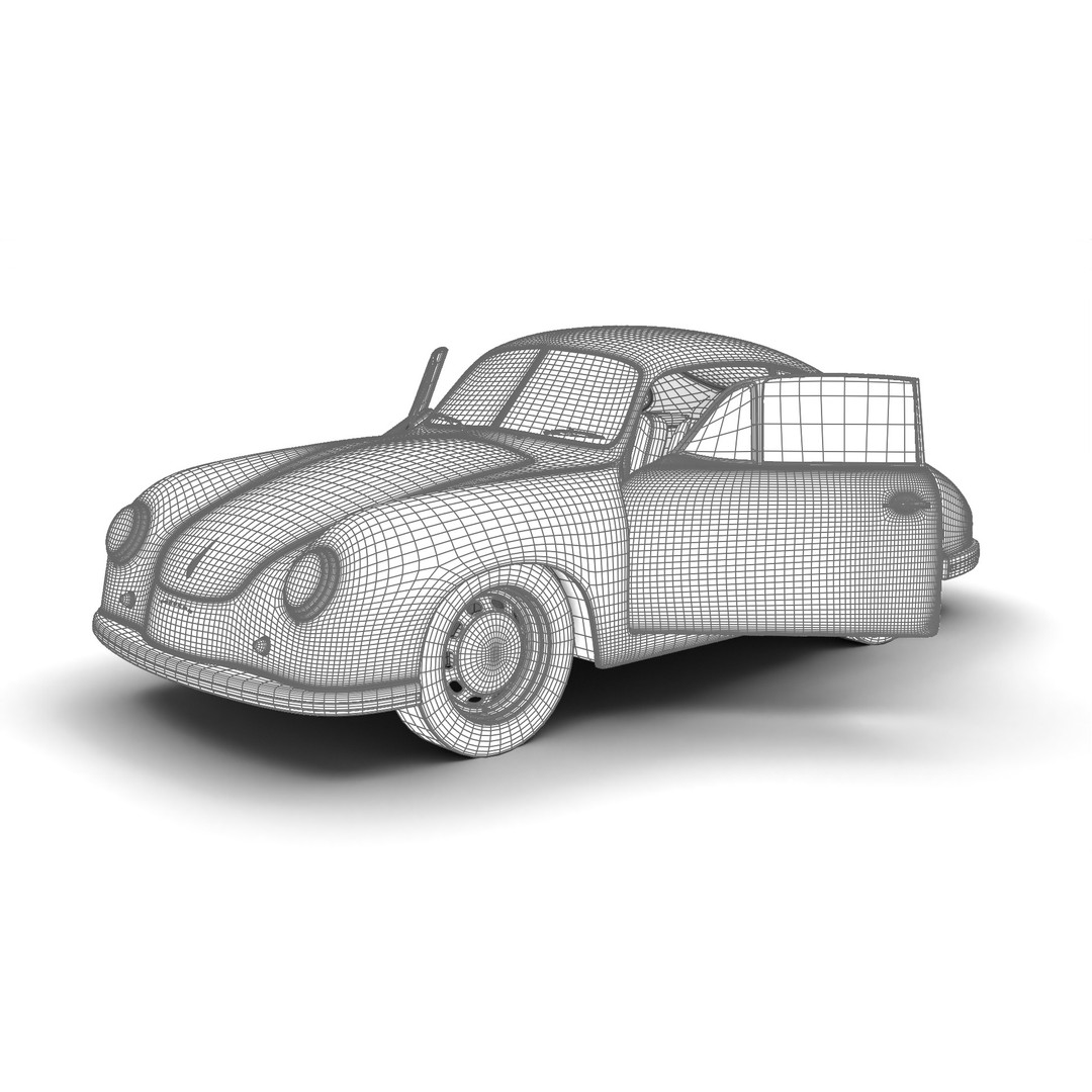 Porsche 356 1300 1952 3D Model – High Poly Rigged Classic Car, FBX, OBJ - View 27