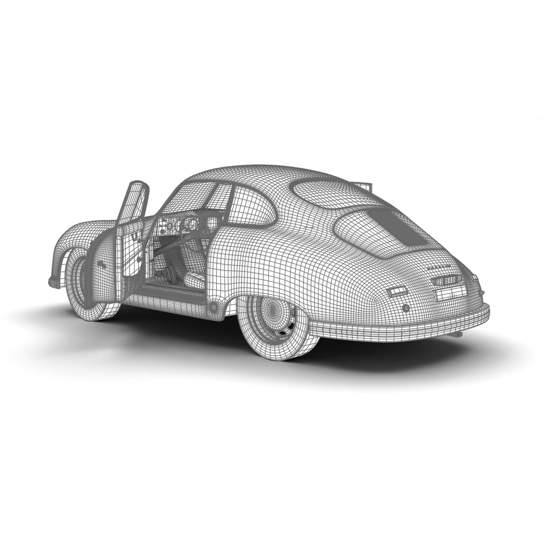 Porsche 356 1300 1952 3D Model – High Poly Rigged Classic Car, FBX, OBJ - View 28