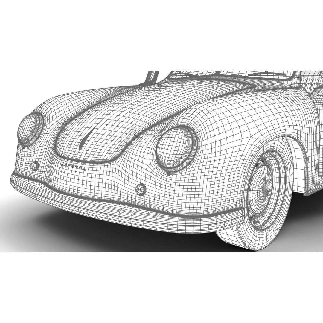 Porsche 356 1300 1952 3D Model – High Poly Rigged Classic Car, FBX, OBJ - View 29