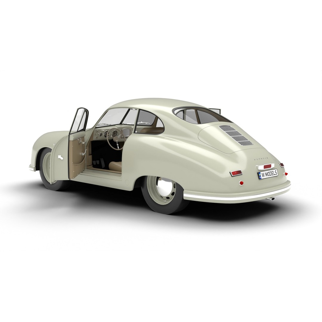 Porsche 356 1300 1952 3D Model – High Poly Rigged Classic Car, FBX, OBJ - View 3