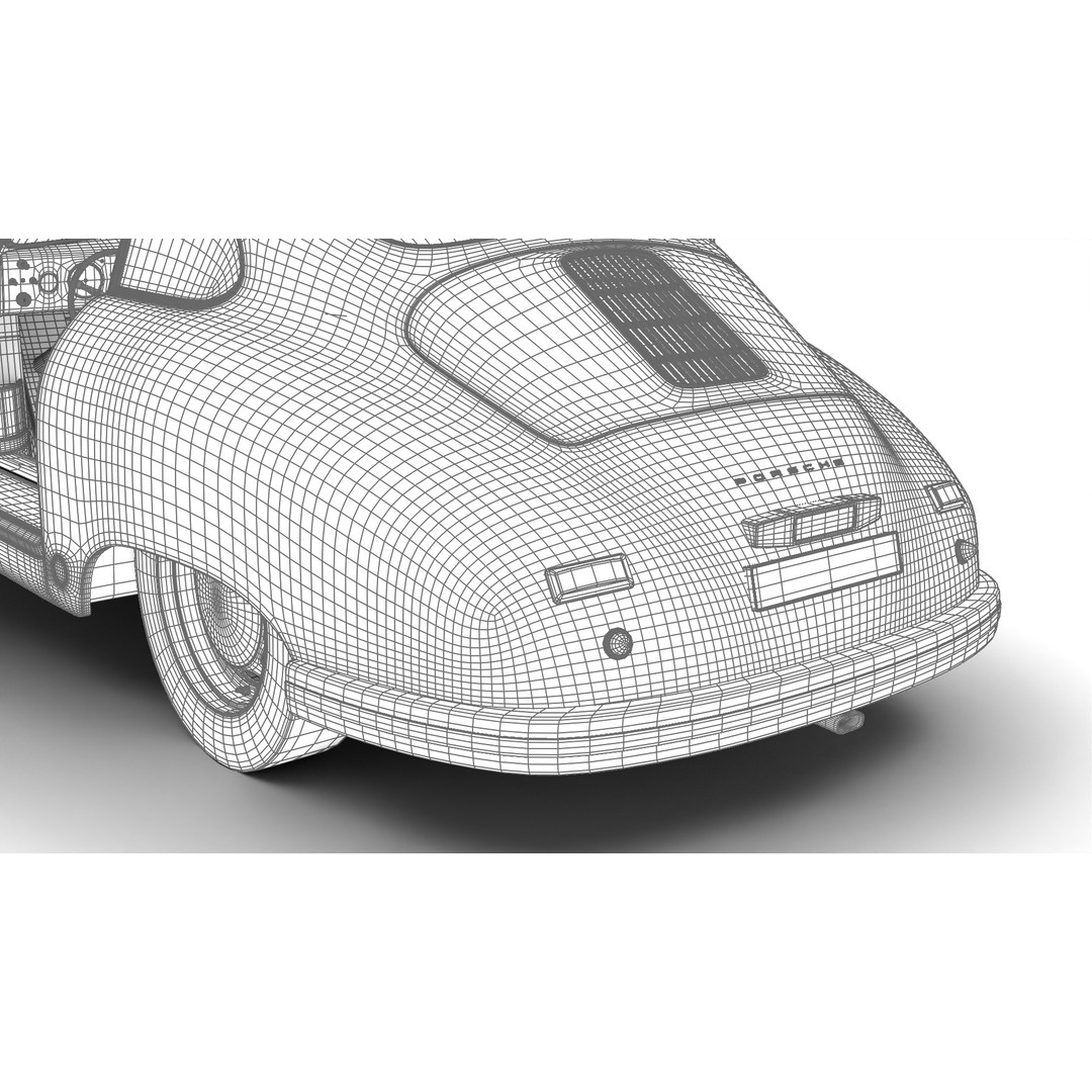Porsche 356 1300 1952 3D Model – High Poly Rigged Classic Car, FBX, OBJ - View 30