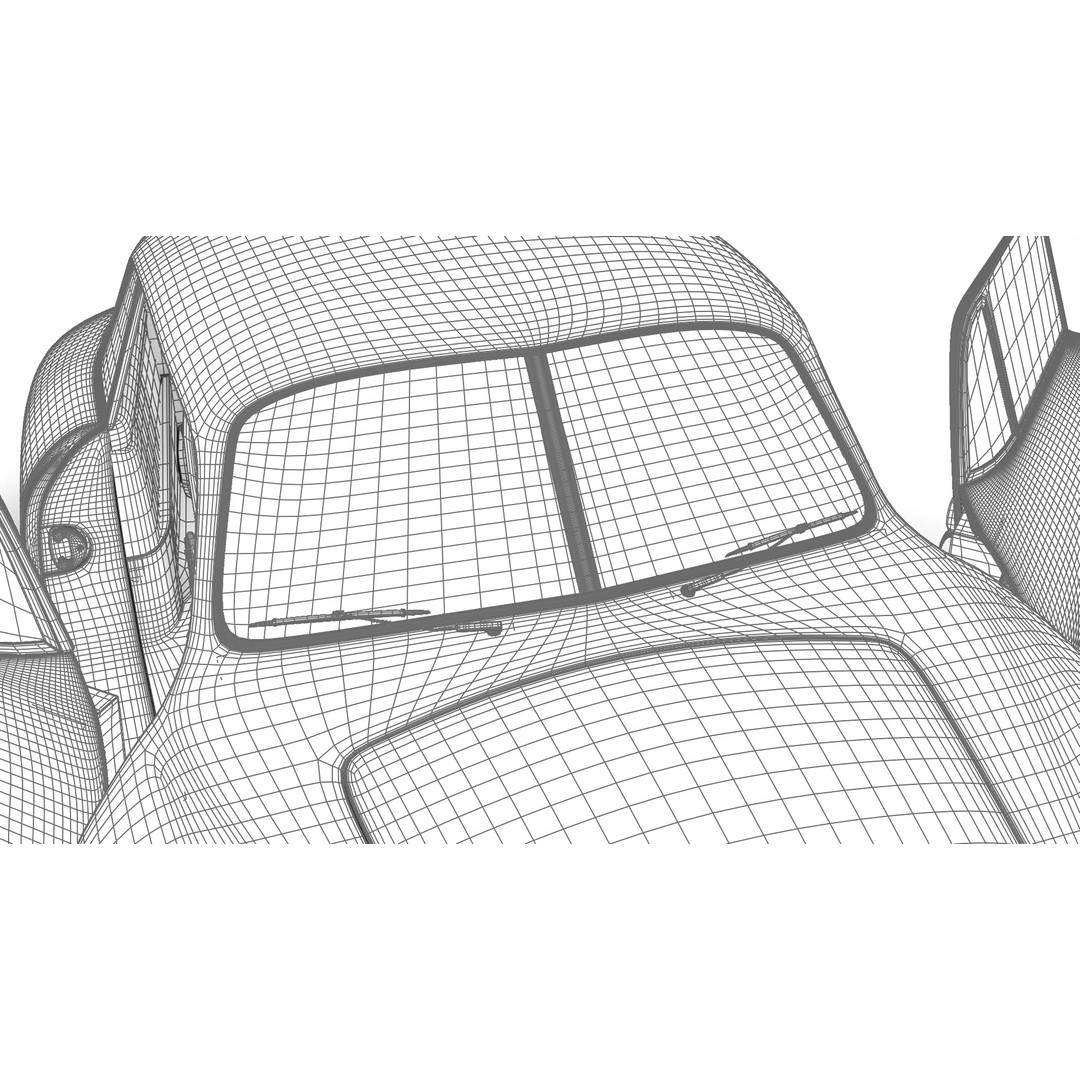 Porsche 356 1300 1952 3D Model – High Poly Rigged Classic Car, FBX, OBJ - View 32