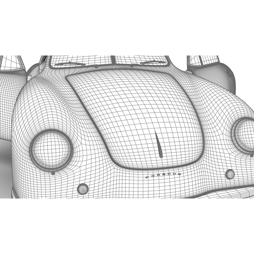 Porsche 356 1300 1952 3D Model – High Poly Rigged Classic Car, FBX, OBJ - View 33