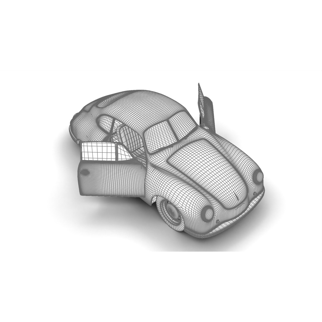 Porsche 356 1300 1952 3D Model – High Poly Rigged Classic Car, FBX, OBJ - View 35