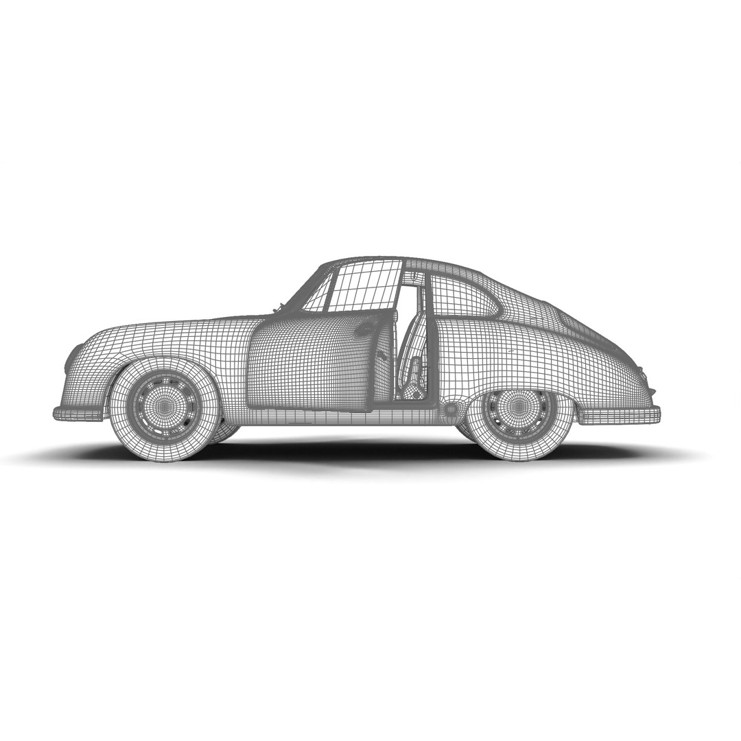 Porsche 356 1300 1952 3D Model – High Poly Rigged Classic Car, FBX, OBJ - View 37