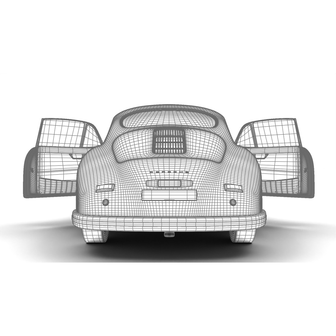 Porsche 356 1300 1952 3D Model – High Poly Rigged Classic Car, FBX, OBJ - View 38