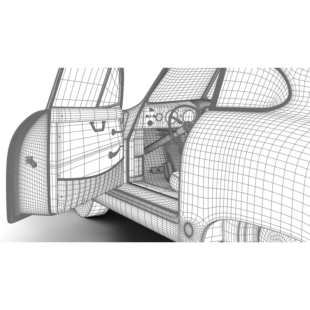 Porsche 356 1300 1952 3D Model – High Poly Rigged Classic Car, FBX, OBJ - View 42