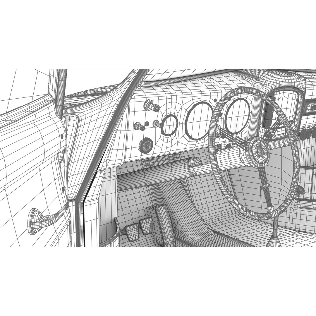 Porsche 356 1300 1952 3D Model – High Poly Rigged Classic Car, FBX, OBJ - View 45