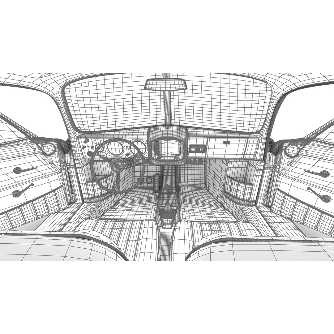 Porsche 356 1300 1952 3D Model – High Poly Rigged Classic Car, FBX, OBJ - View 46