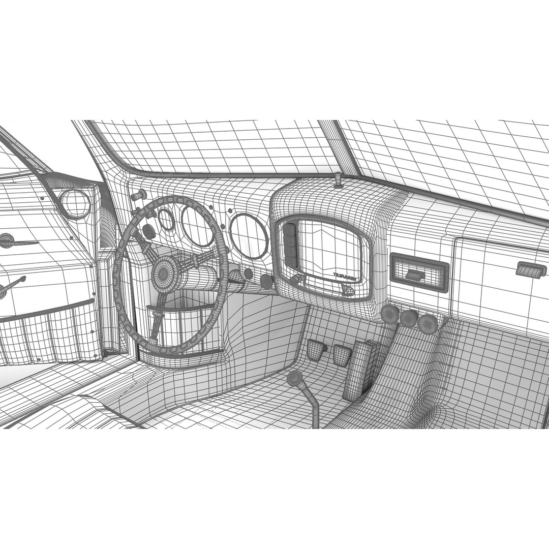 Porsche 356 1300 1952 3D Model – High Poly Rigged Classic Car, FBX, OBJ - View 48