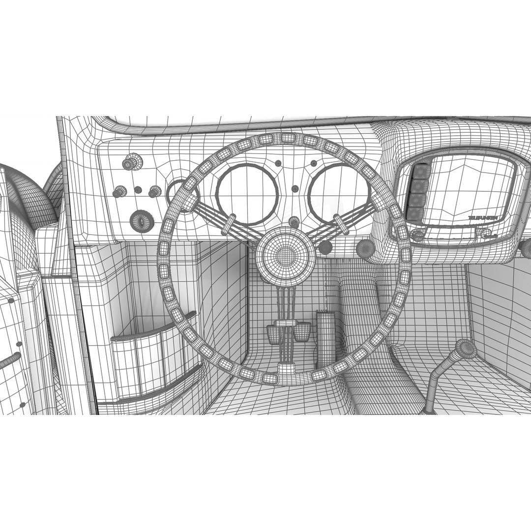 Porsche 356 1300 1952 3D Model – High Poly Rigged Classic Car, FBX, OBJ - View 49