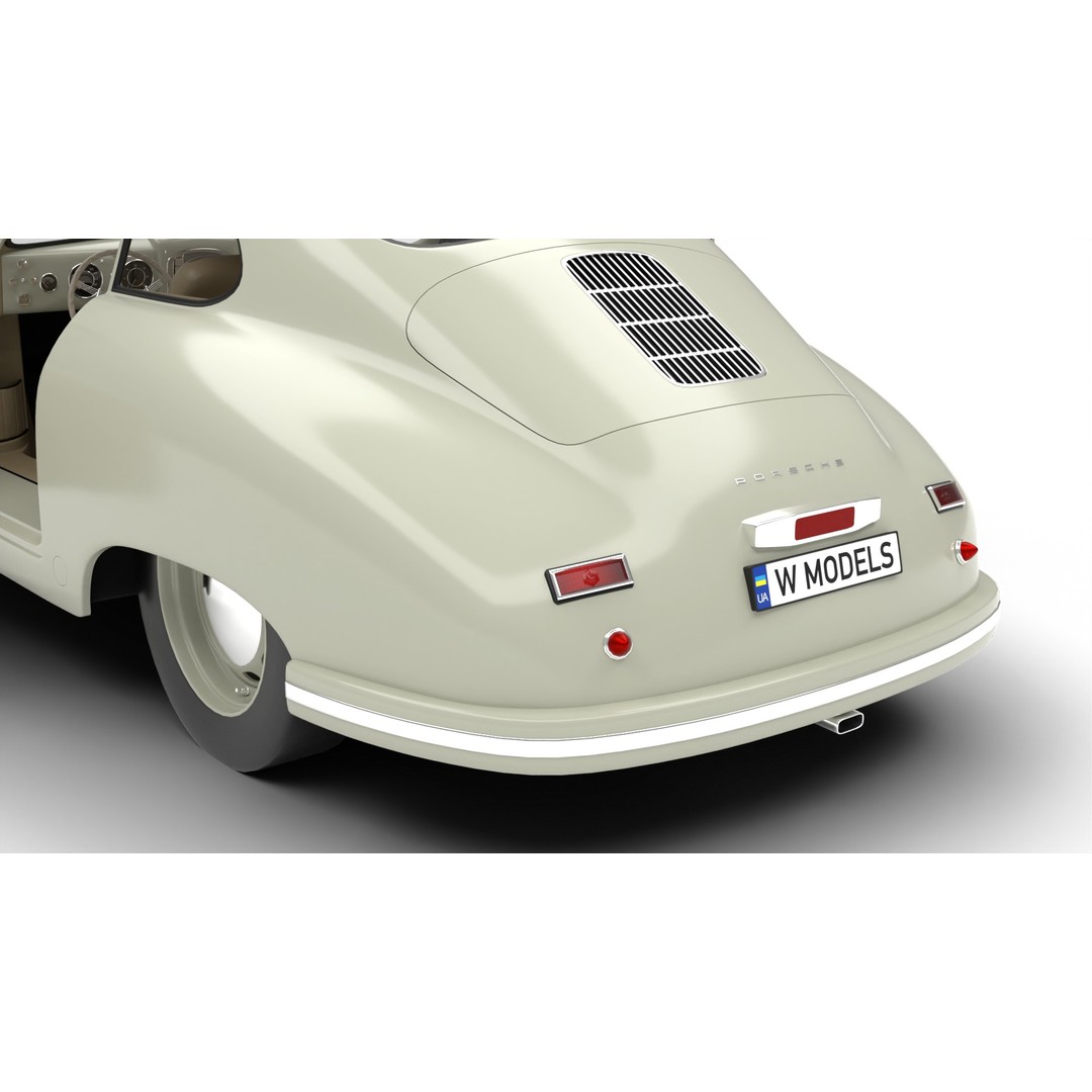 Porsche 356 1300 1952 3D Model – High Poly Rigged Classic Car, FBX, OBJ - View 5