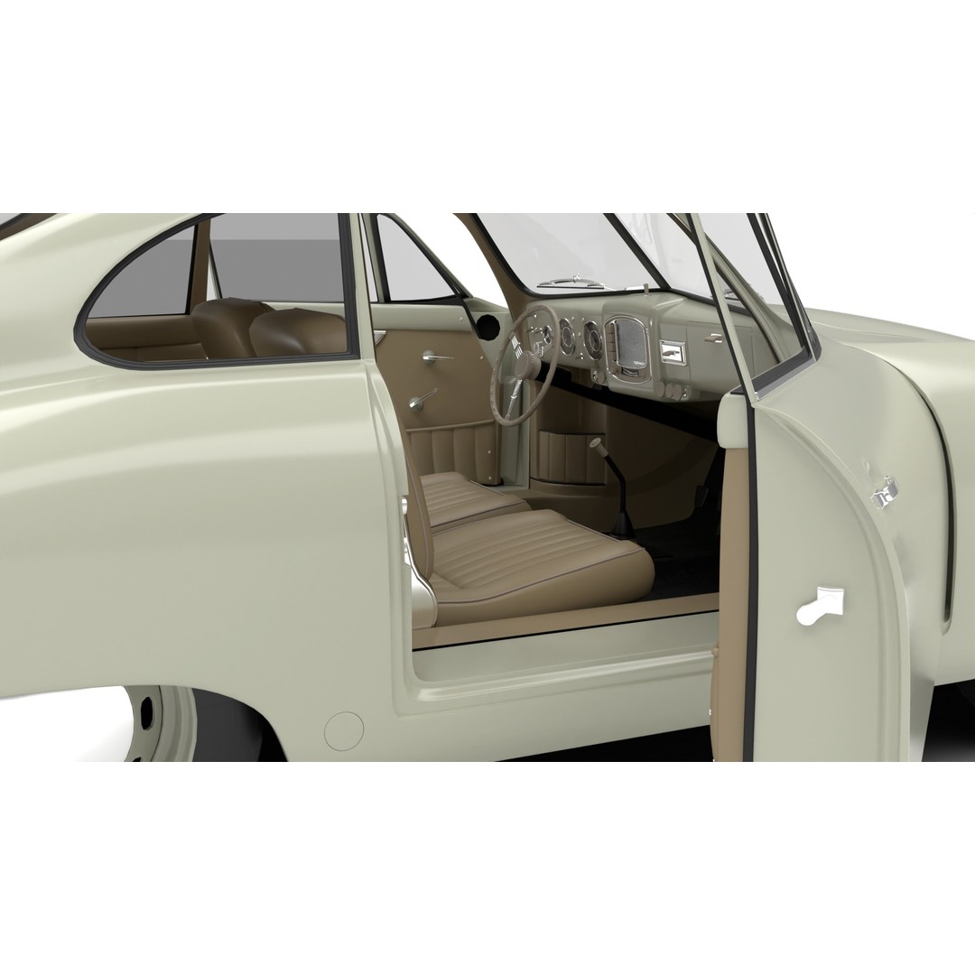 Porsche 356 1300 1952 3D Model – High Poly Rigged Classic Car, FBX, OBJ - View 9