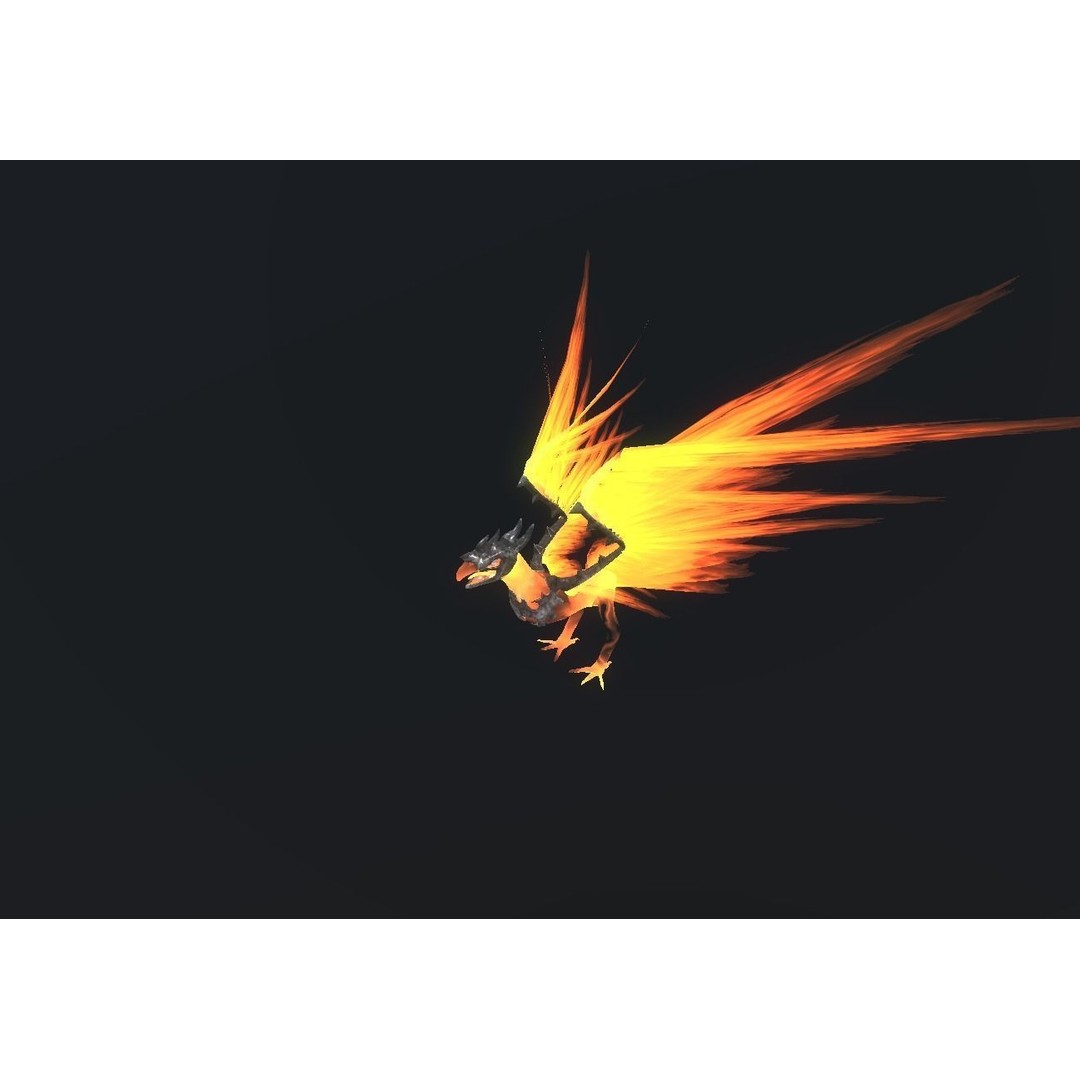 Fire Bird Phoenix 3D Model – Low Poly Game Asset, Unity Compatible - View 100