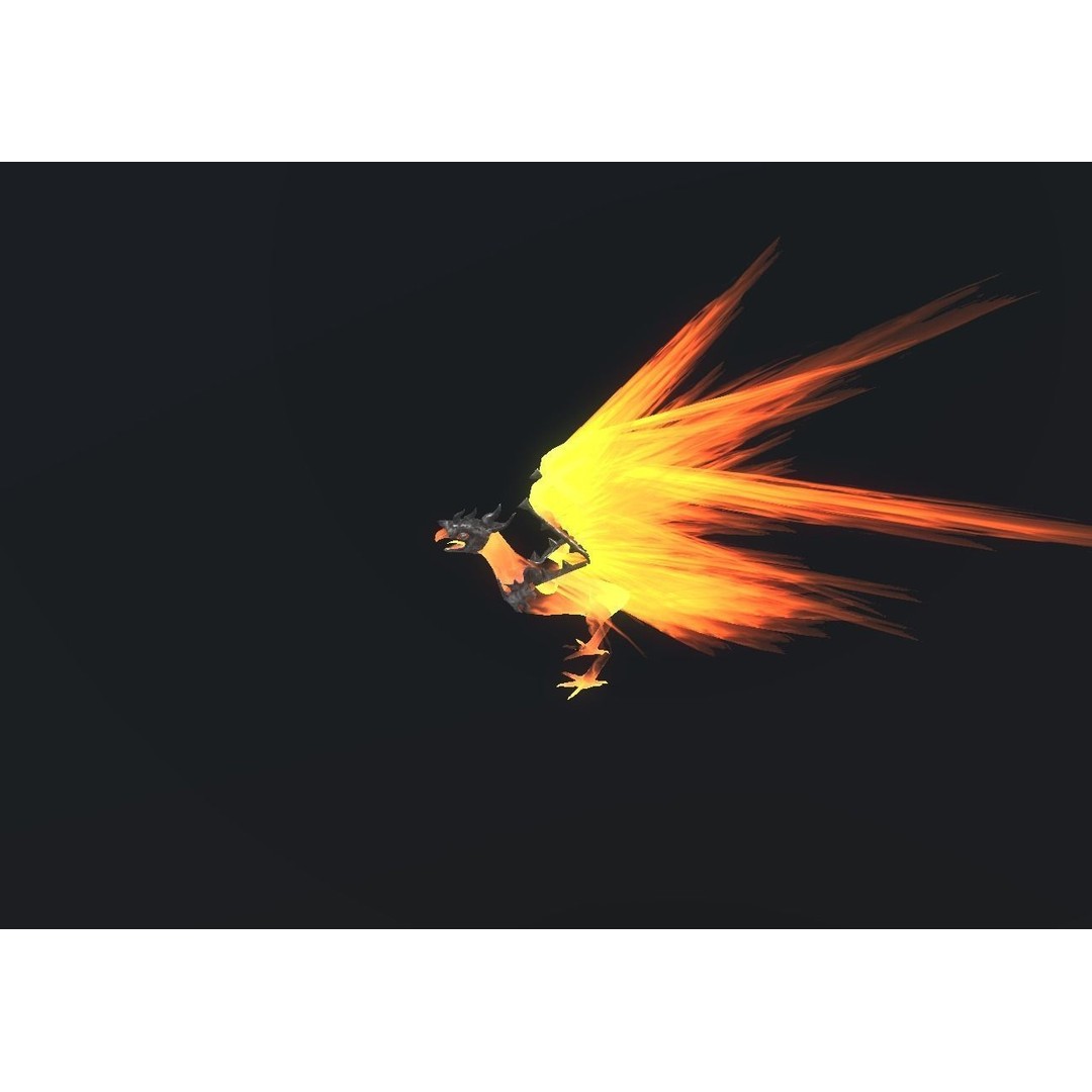Fire Bird Phoenix 3D Model – Low Poly Game Asset, Unity Compatible - View 102