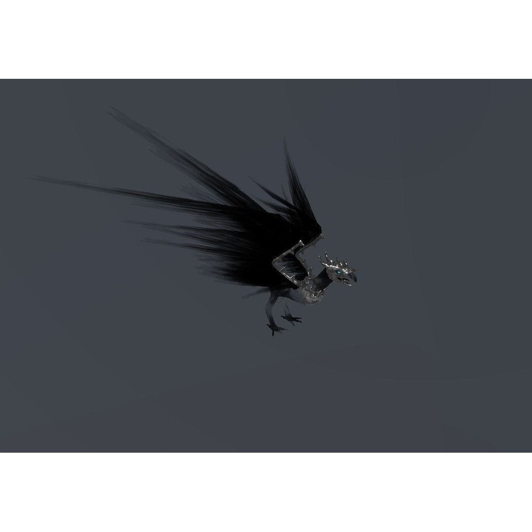 Fire Bird Phoenix 3D Model – Low Poly Game Asset, Unity Compatible - View 3