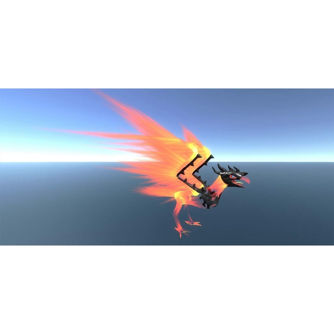 Fire Bird Phoenix 3D Model – Low Poly Game Asset, Unity Compatible - View 5