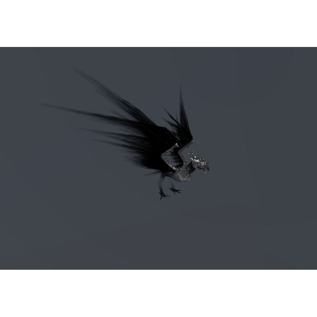 Fire Bird Phoenix 3D Model – Low Poly Game Asset, Unity Compatible - View 8