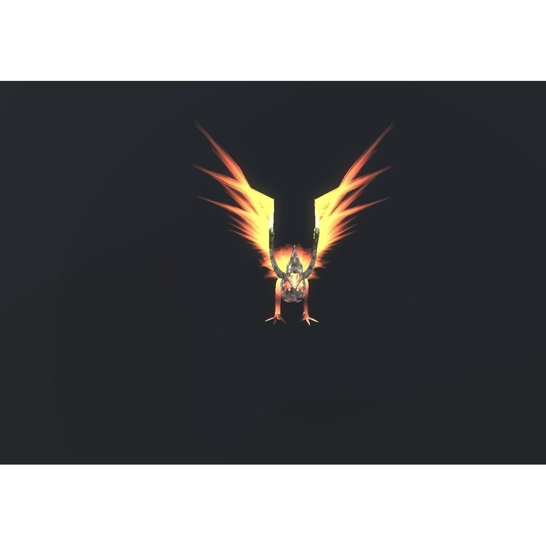 Fire Bird Phoenix 3D Model – Low Poly Game Asset, Unity Compatible - View 80