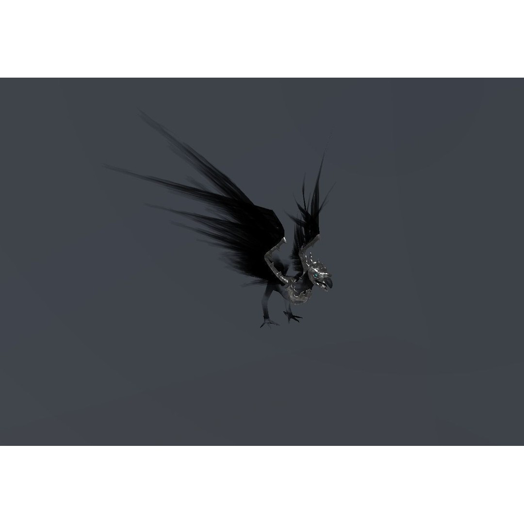 Fire Bird Phoenix 3D Model – Low Poly Game Asset, Unity Compatible - View 9