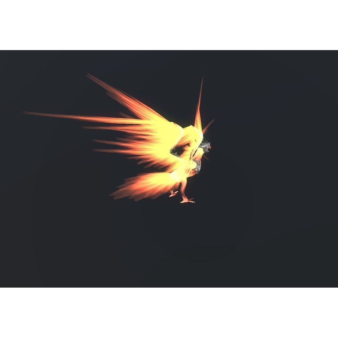 Fire Bird Phoenix 3D Model – Low Poly Game Asset, Unity Compatible - View 90