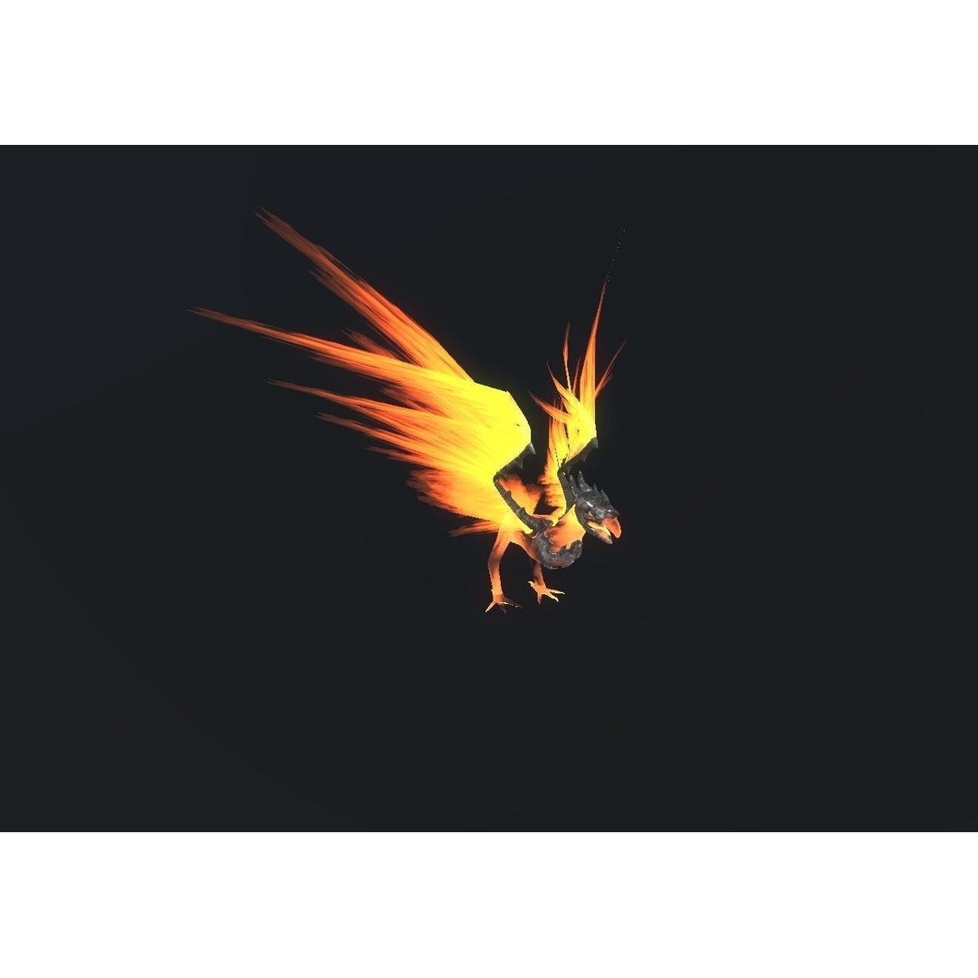 Fire Bird Phoenix 3D Model – Low Poly Game Asset, Unity Compatible - View 93