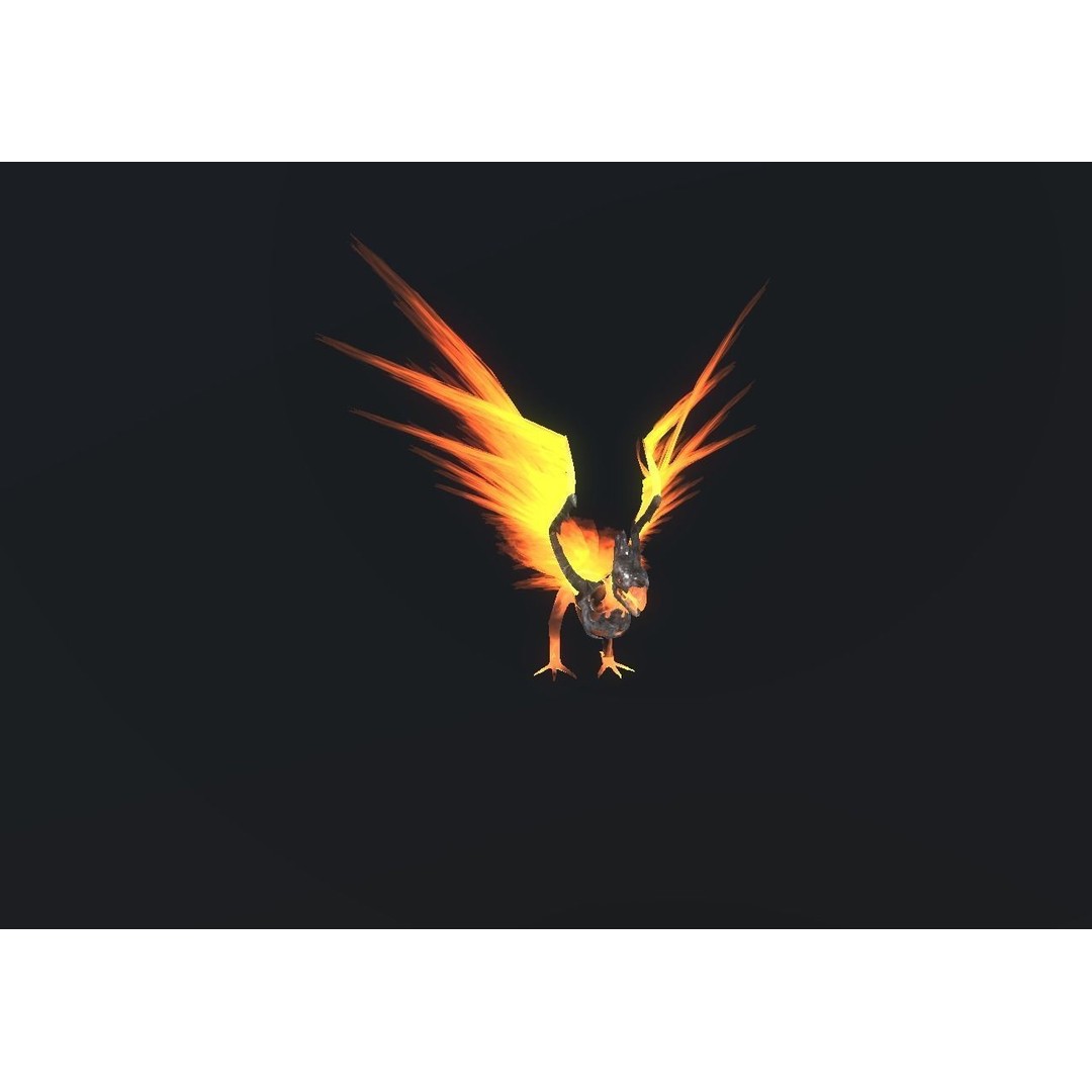 Fire Bird Phoenix 3D Model – Low Poly Game Asset, Unity Compatible - View 95