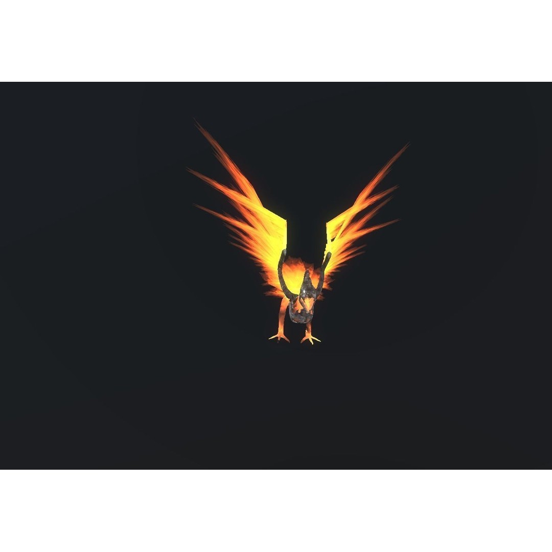 Fire Bird Phoenix 3D Model – Low Poly Game Asset, Unity Compatible - View 96