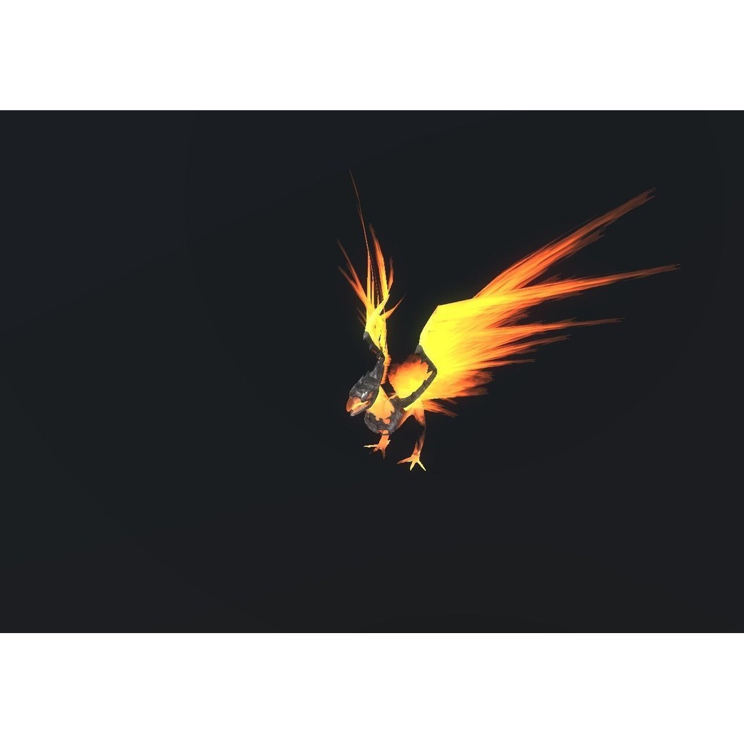 Fire Bird Phoenix 3D Model – Low Poly Game Asset, Unity Compatible - View 98
