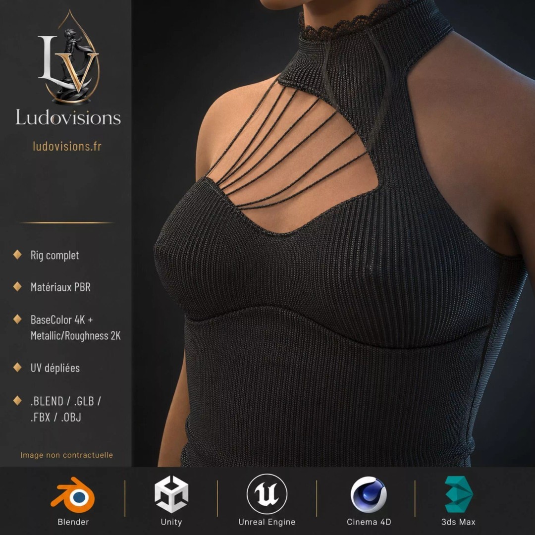 Realistic Woman 3D Model – Rigged Low-Poly Game Asset, FBX & Blender - View 4
