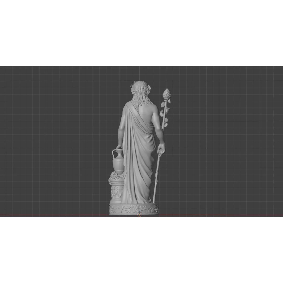 Dionysus Statue 3D Model – High Poly Greek God Sculpture, PBR Textures - View 11