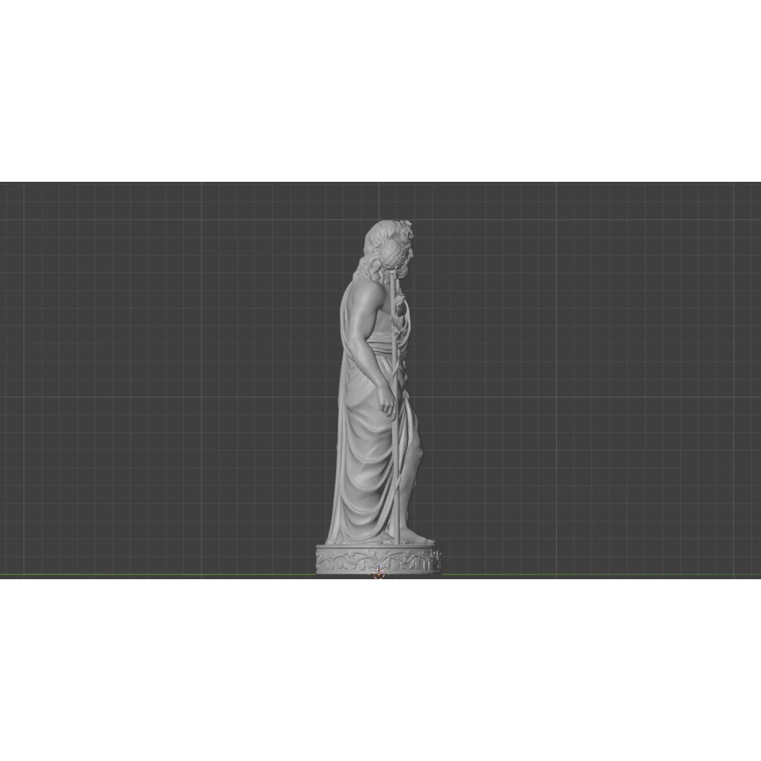 Dionysus Statue 3D Model – High Poly Greek God Sculpture, PBR Textures - View 12