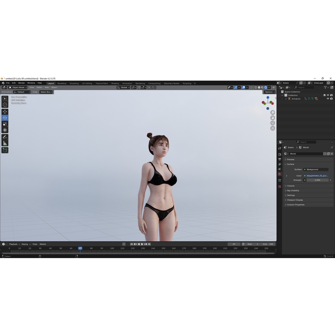 Yumi 3D Model – Low Poly Female Character, Rigged, FBX