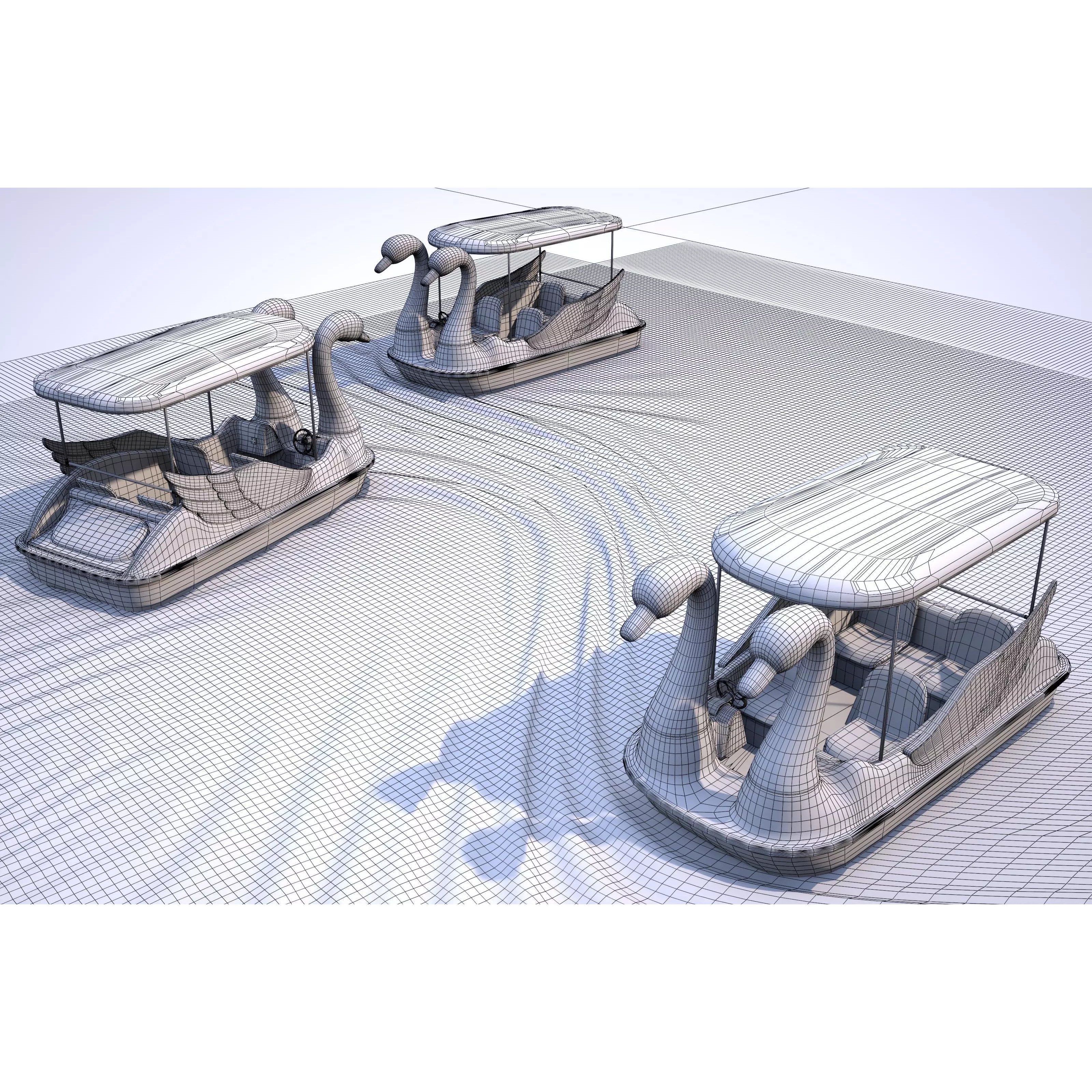 Swan Pedal Boat - Low-Poly Game-Ready 3D Model
