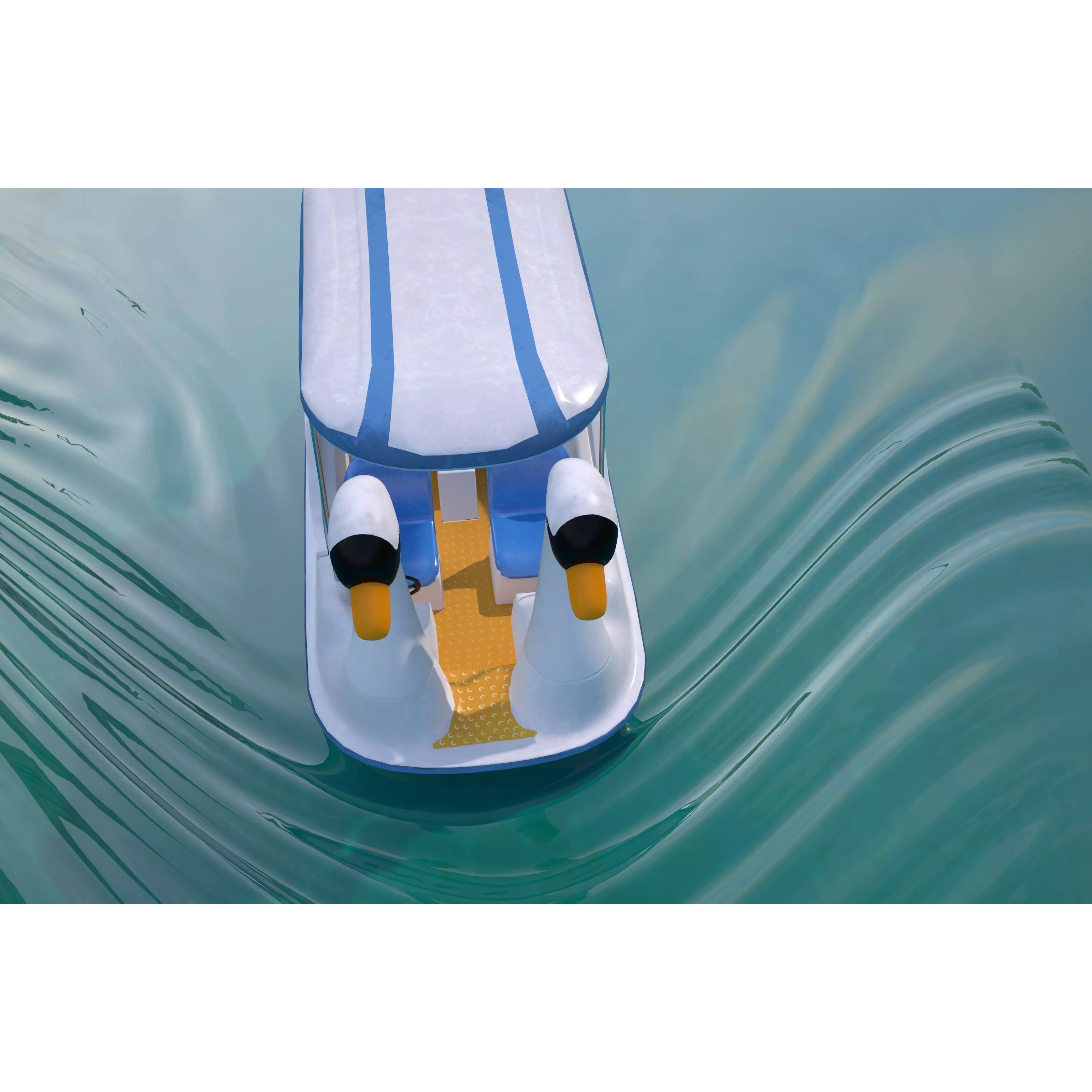 Swan Pedal Boat - Low-Poly Game-Ready 3D Model - View 10