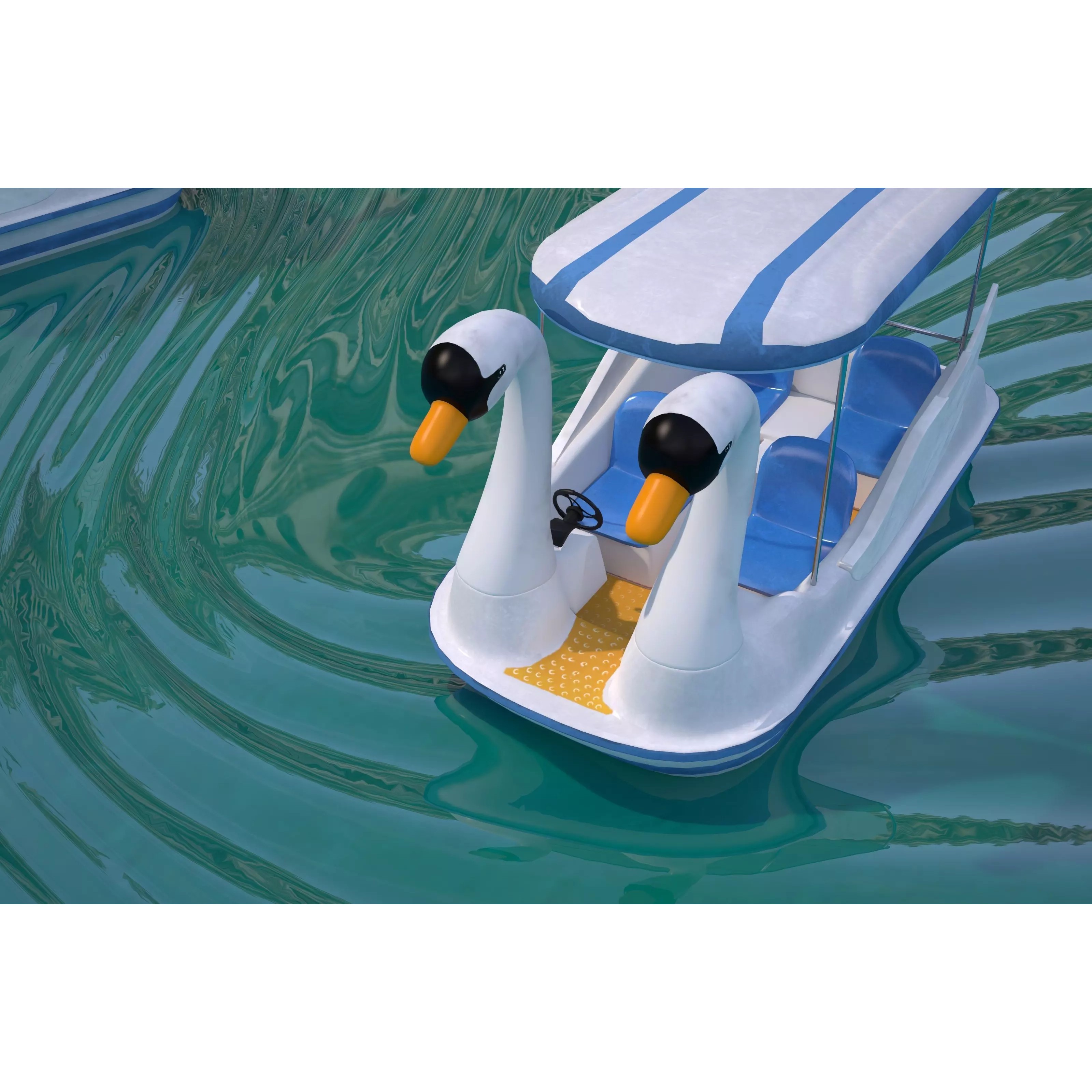 Swan Pedal Boat - Low-Poly Game-Ready 3D Model - View 12