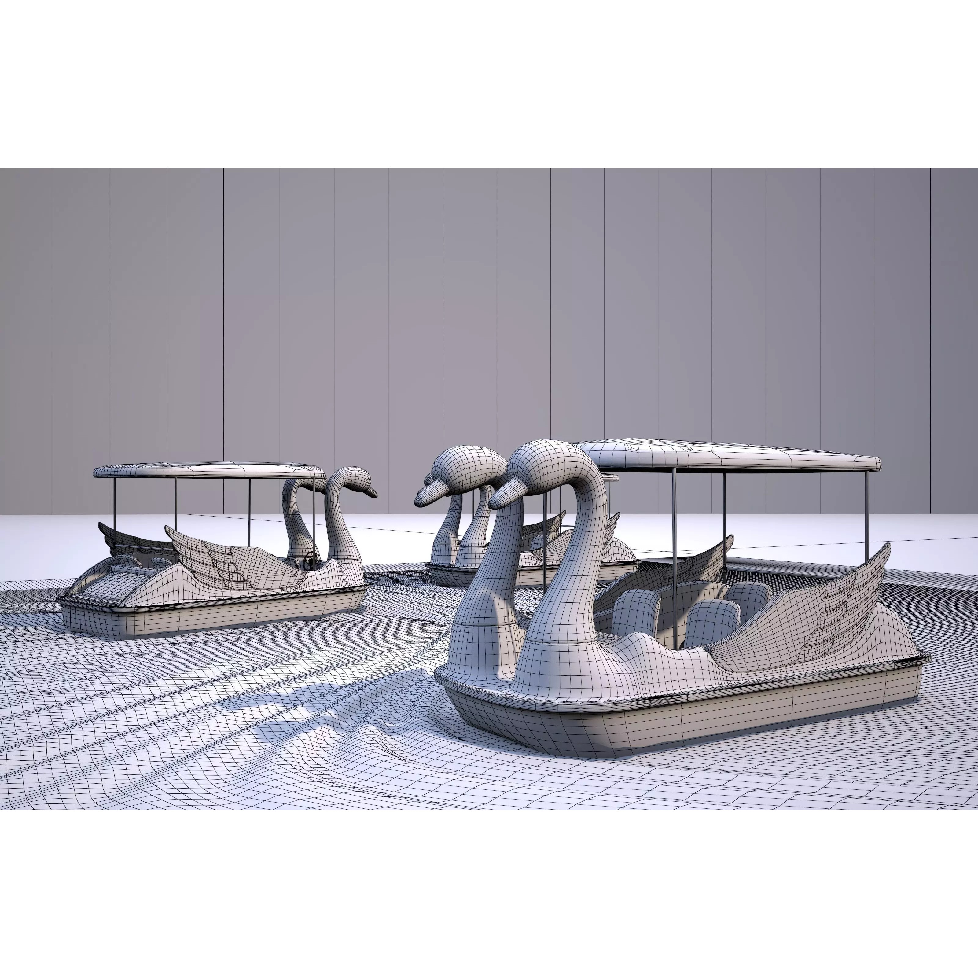 Swan Pedal Boat - Low-Poly Game-Ready 3D Model - View 13