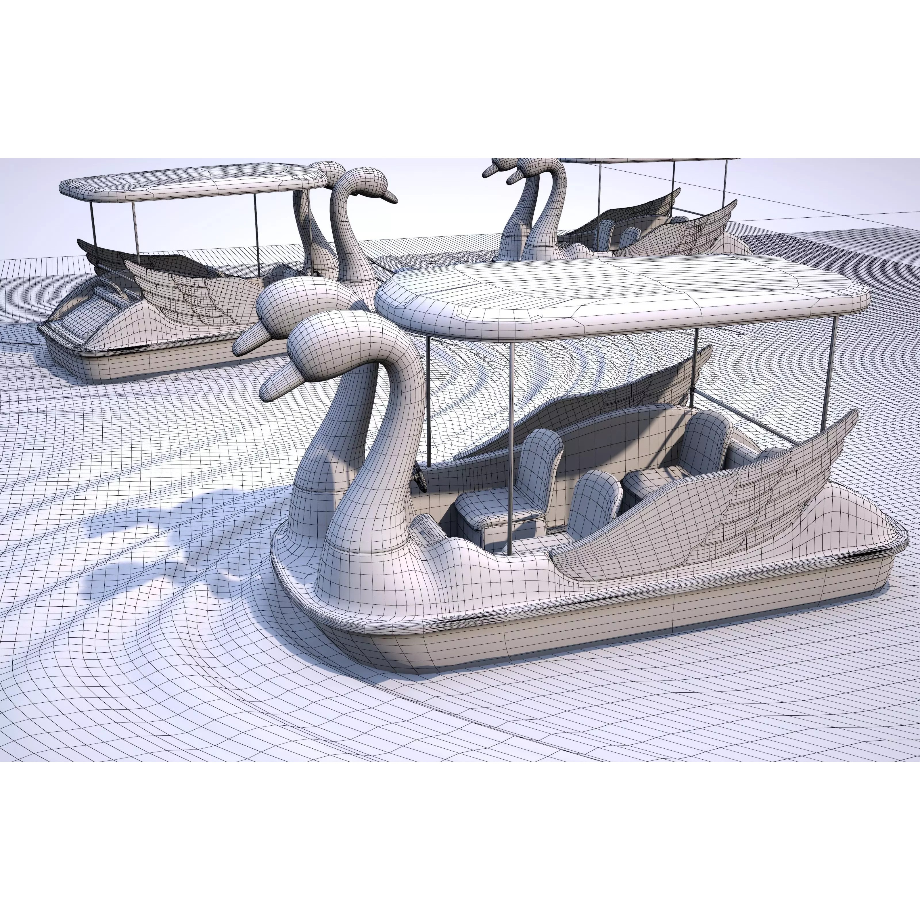 Swan Pedal Boat - Low-Poly Game-Ready 3D Model - View 14