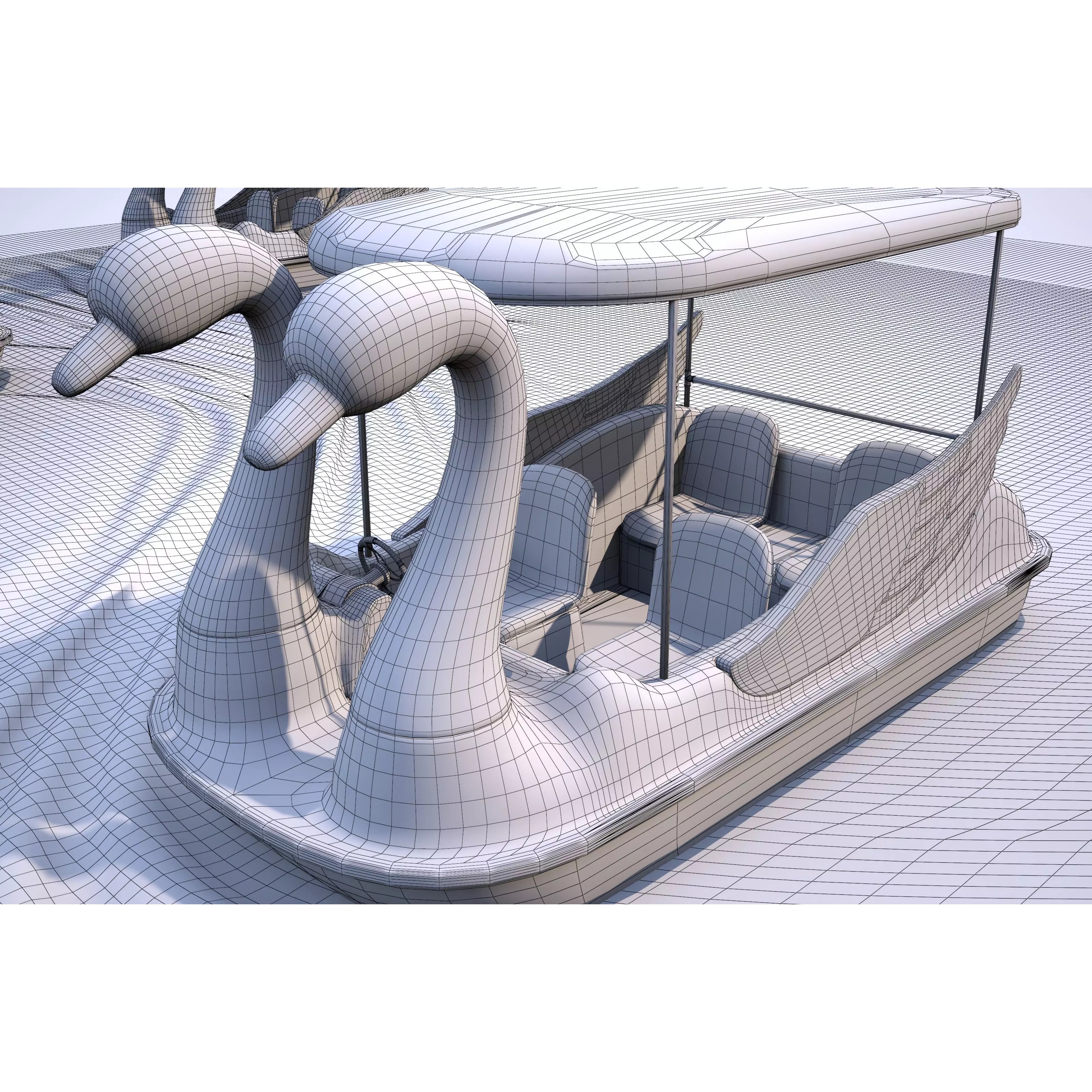 Swan Pedal Boat - Low-Poly Game-Ready 3D Model - View 15