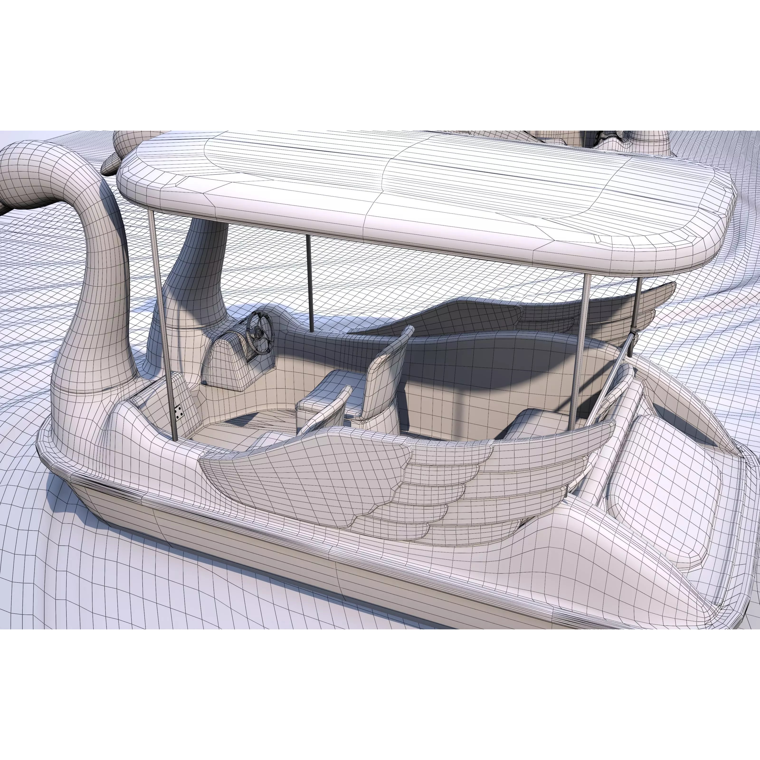 Swan Pedal Boat - Low-Poly Game-Ready 3D Model - View 16