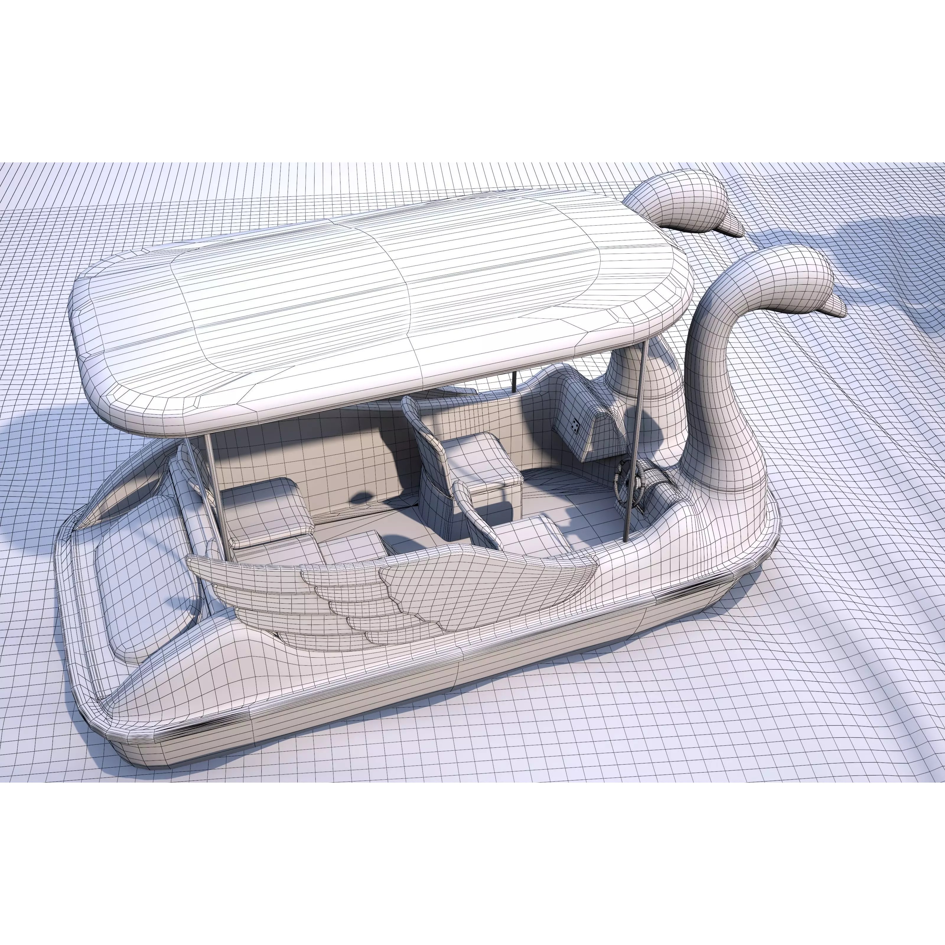 Swan Pedal Boat - Low-Poly Game-Ready 3D Model - View 19