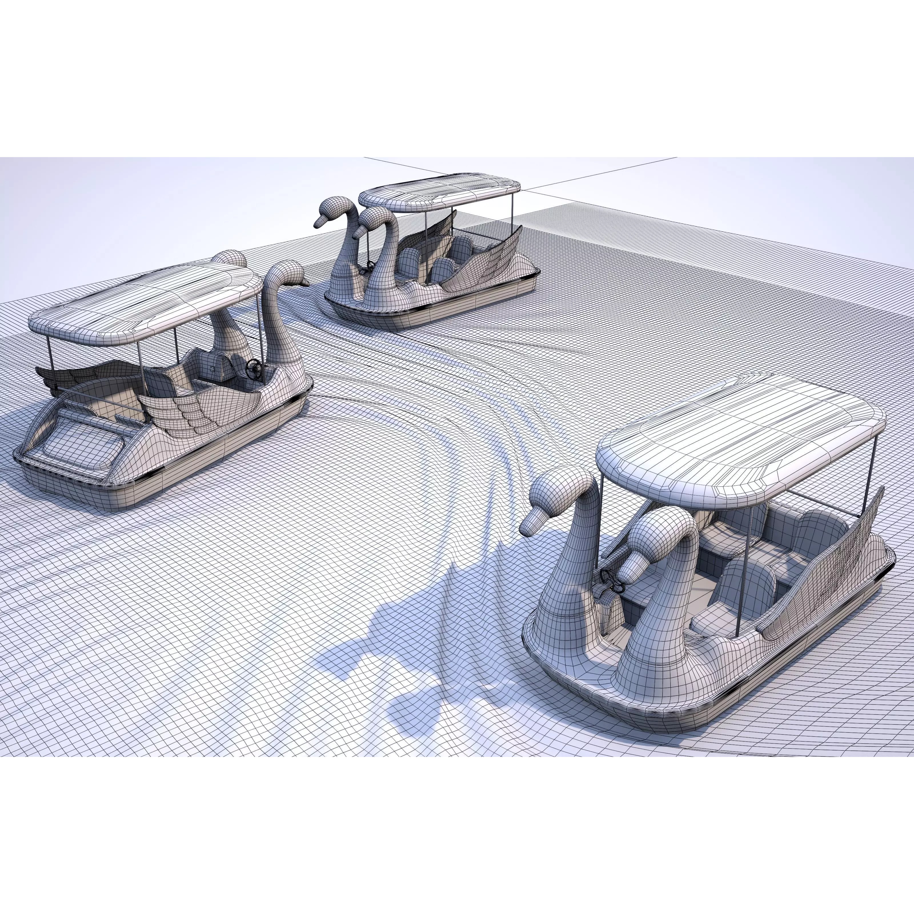 Swan Pedal Boat - Low-Poly Game-Ready 3D Model - View 20