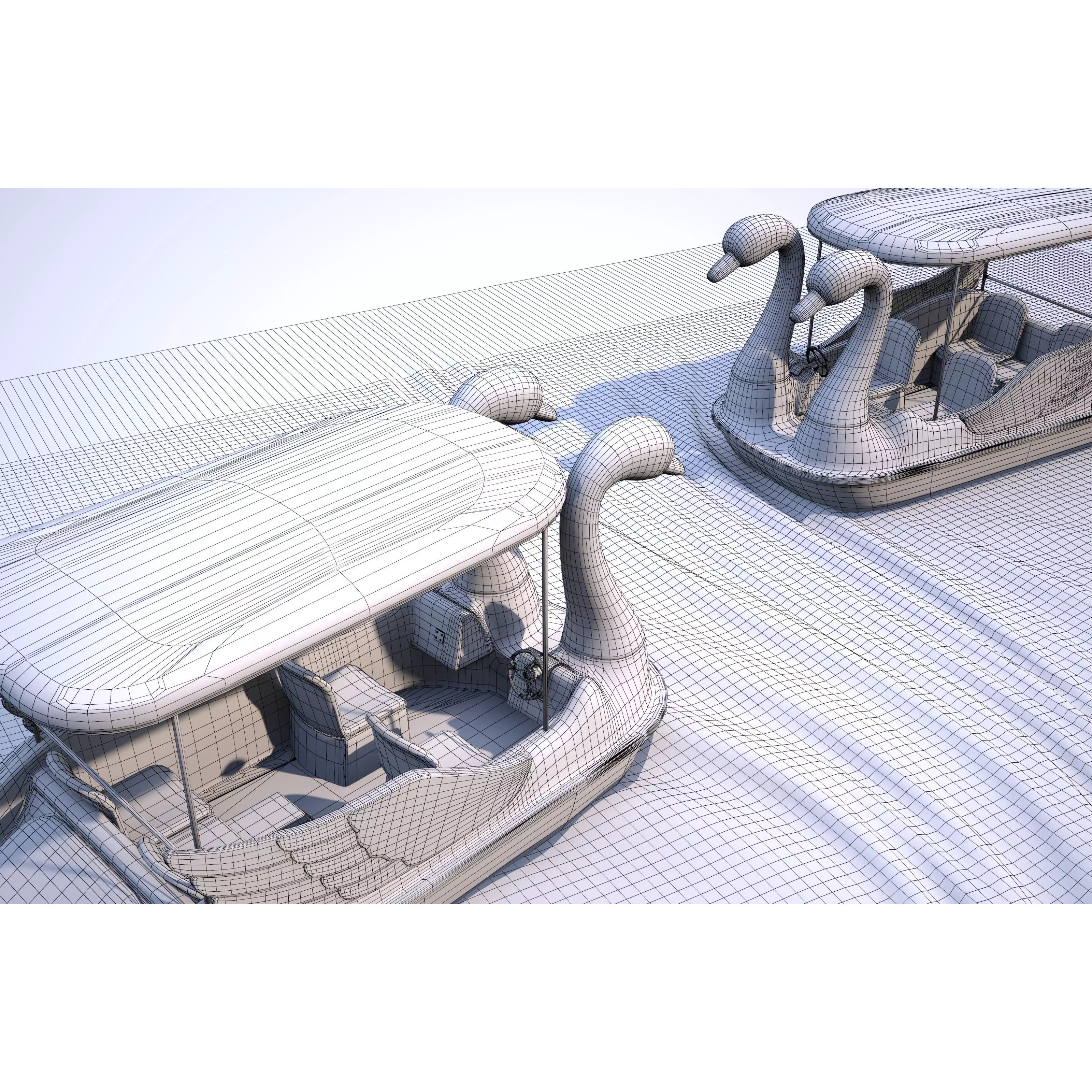 Swan Pedal Boat - Low-Poly Game-Ready 3D Model - View 21