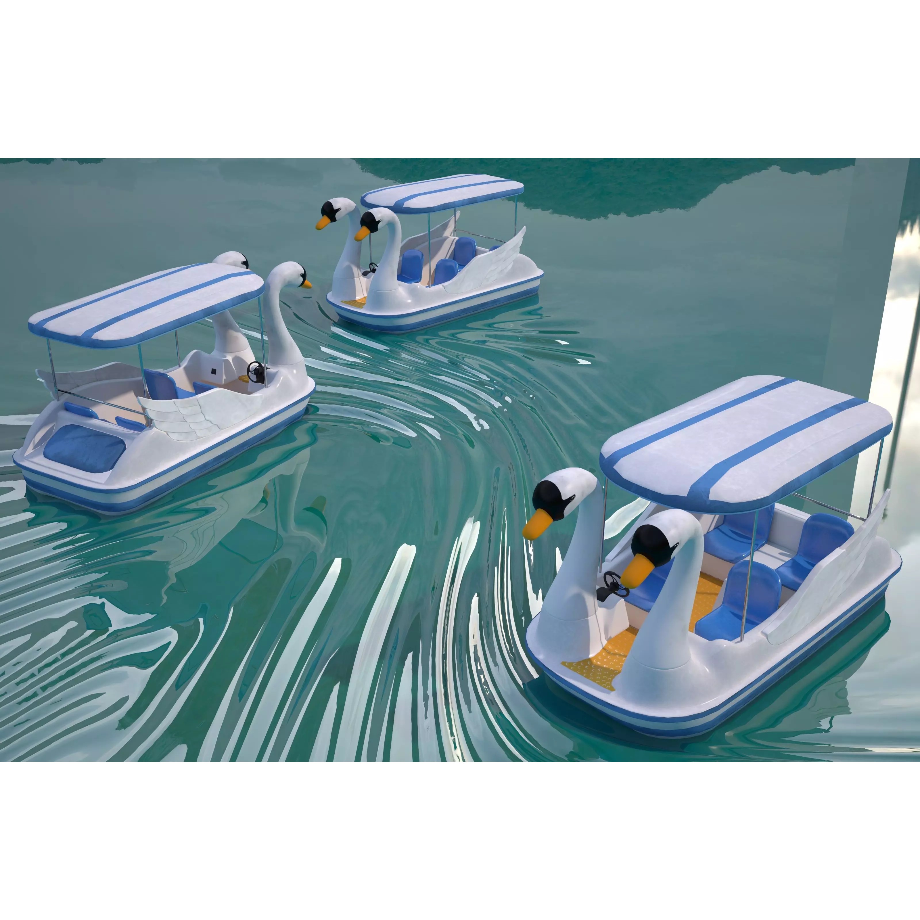 Swan Pedal Boat - Low-Poly Game-Ready 3D Model - View 3