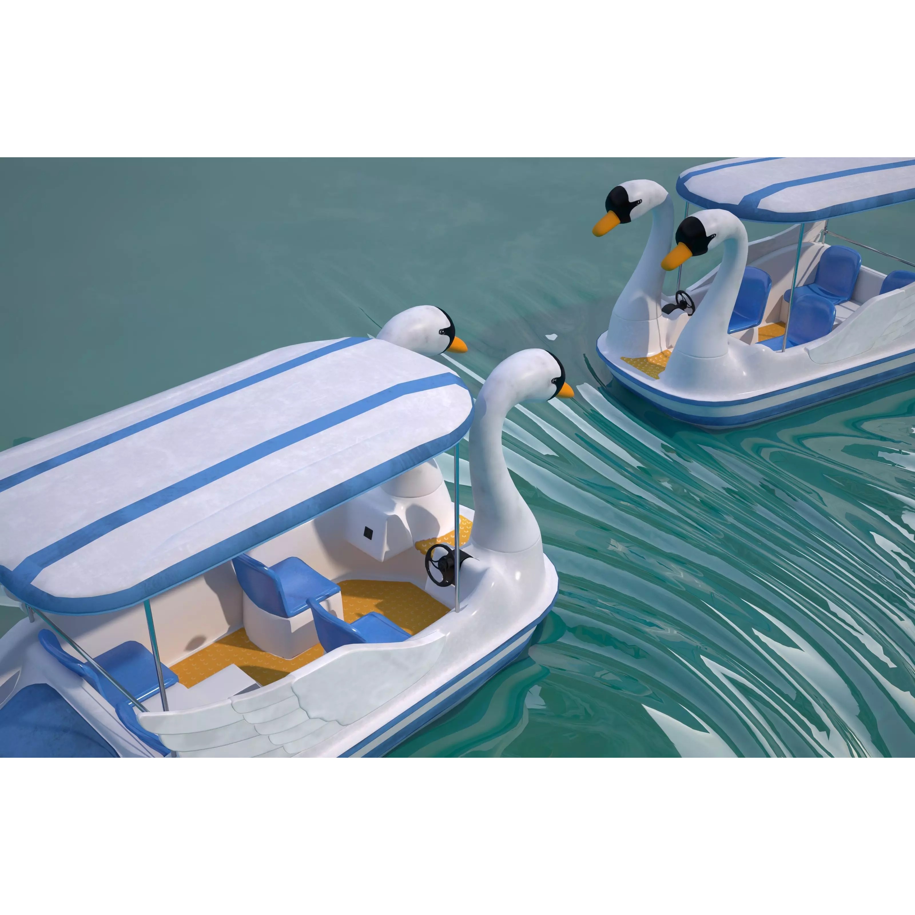 Swan Pedal Boat - Low-Poly Game-Ready 3D Model - View 5