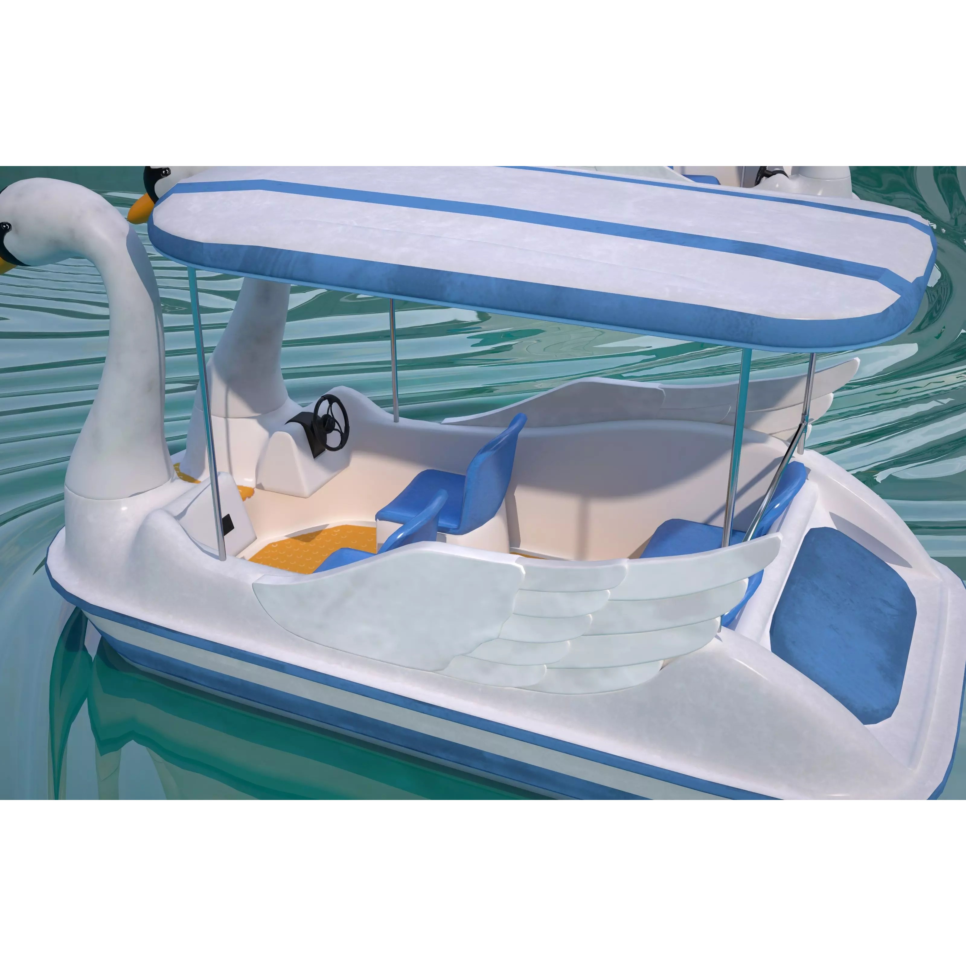 Swan Pedal Boat - Low-Poly Game-Ready 3D Model - View 6